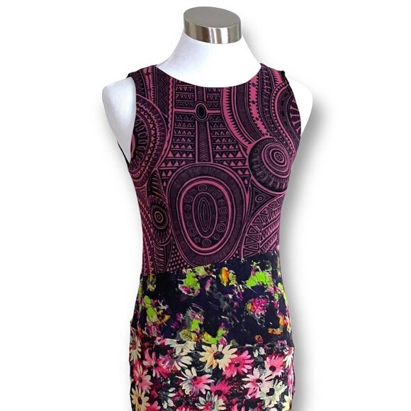 Jean Paul Gaultier Soleil for FUZZI Floral Mesh Sheath Dress Vintage 90s Y2K - Picture 7 of 12